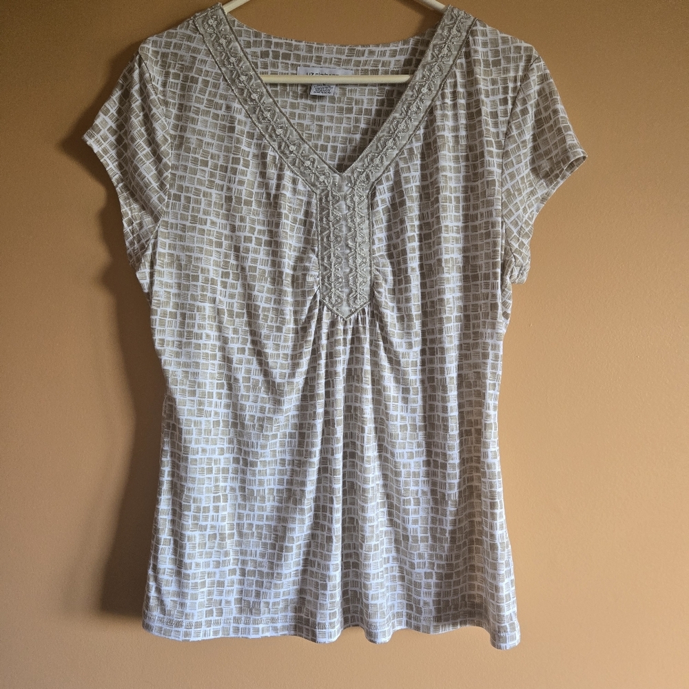 Liz Claiborne Accented V-neck Top